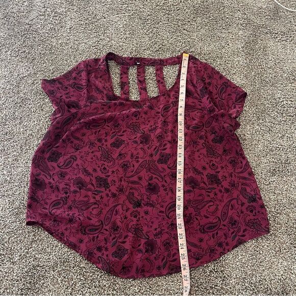 Torrid Abbey Georgette Cage Back Blouse Size 0/Large/12 Paisley Print - Picture 11 of 13